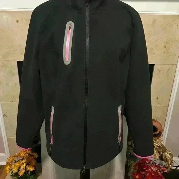 Zero Restriction Women’s Fleece Golf Jacket. XL. Black on outside. Pink/ inside - Picture 2 of 6